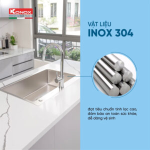 chậu rửa bát 1 hố chống xước Konox KN8248SO Dekor