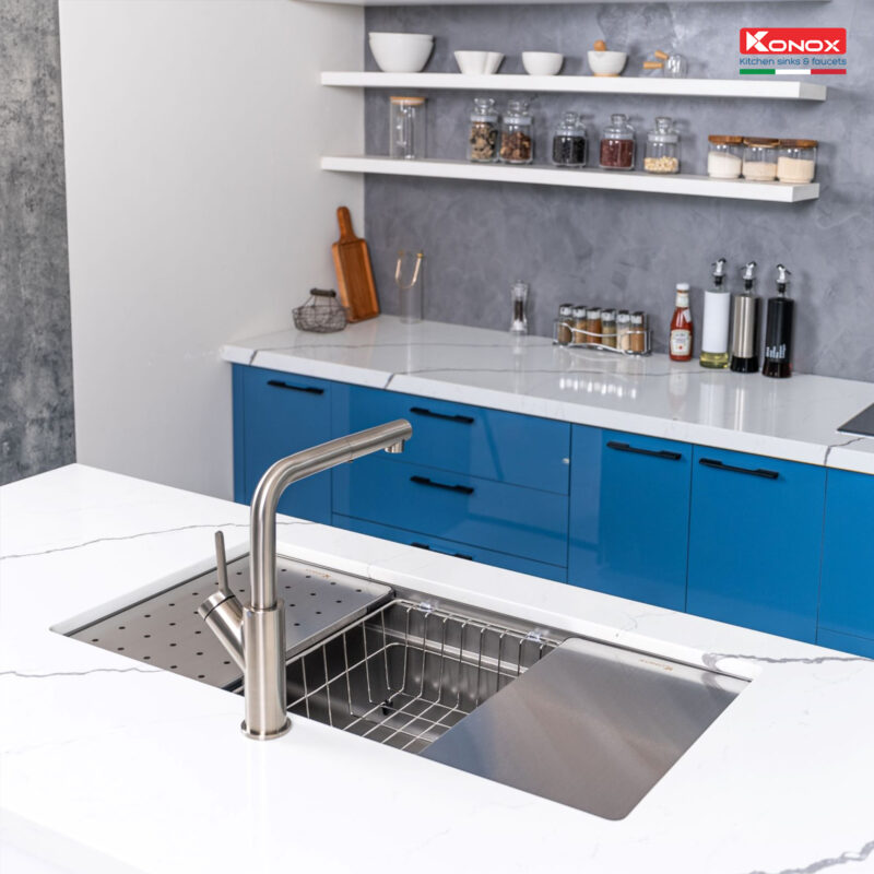 3 chi nhánh đại lý Konox chính hãng Hồ Chí Minh trợ giá tốt chậu rửa bát 1 hố chống xước dekor