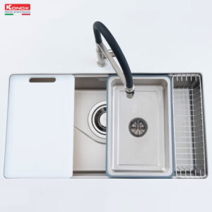 Phụ kiện chậu rửa bát 1 hố phong cách nhật bản Konox Tari 8748sr