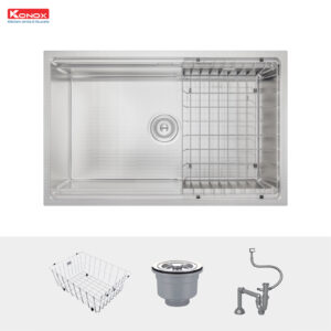 Phụ kiện chậu rửa bát 1 hố chống xước konox kn7044su dekor