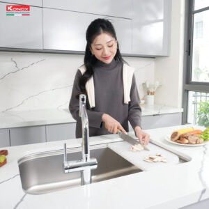 chậu rửa bát inox 1 hố phong cách nhật bản Konox Tari 7851SR