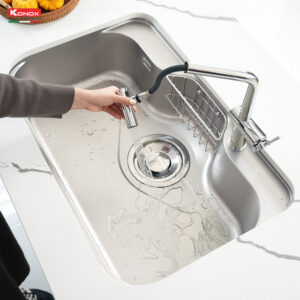 chậu rửa bát inox 1 hố phong cách nhật bản Konox Tari 7851SR