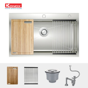 chau rua bat Workstation Sink Topmount Sink KN8050TS va phu kien 1