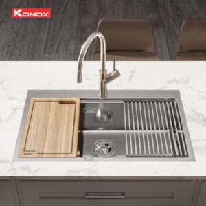 chau rua bat workstation sink topmount sink KN8050TS