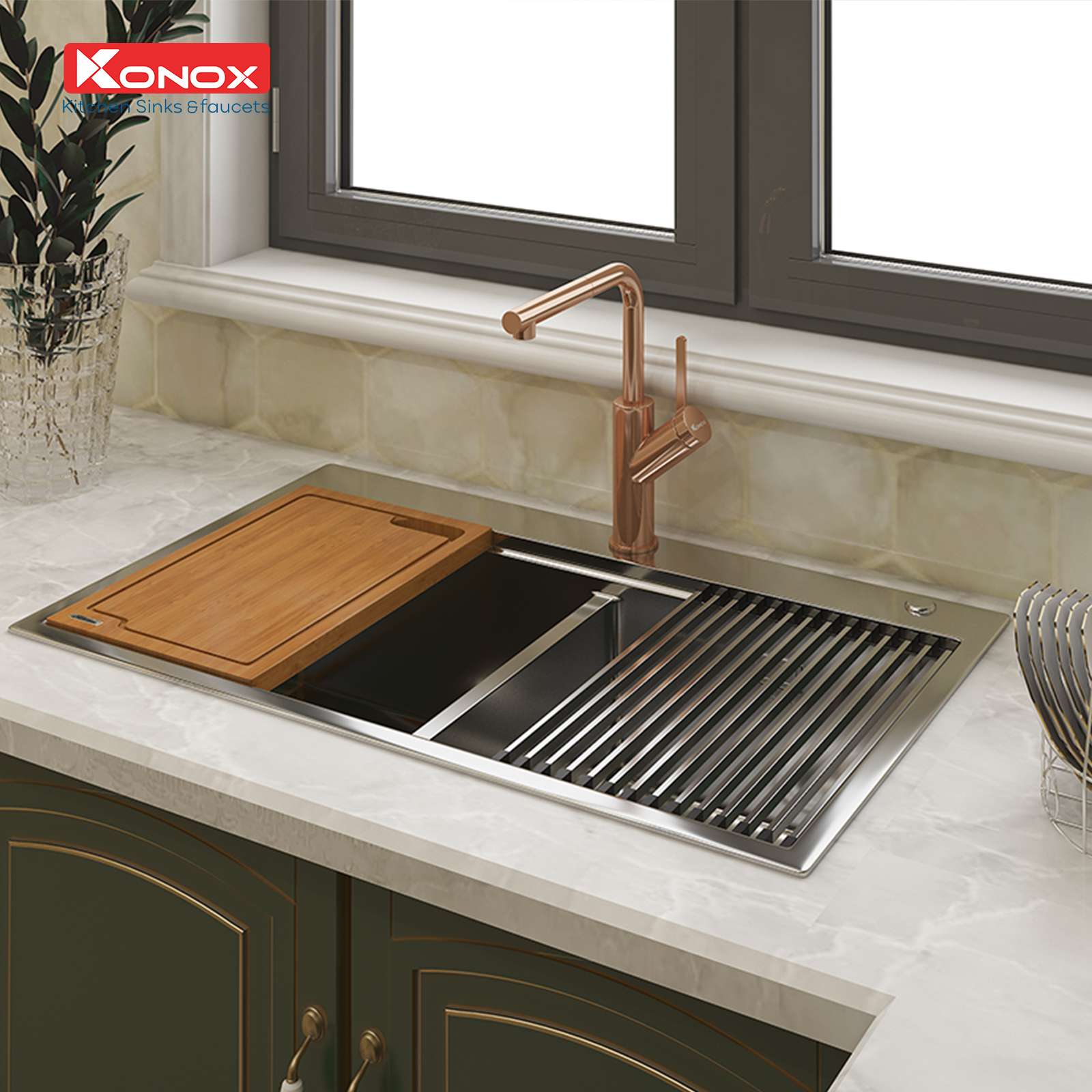 Chậu rửa rửa KONOX Workstation Sink – Topmount Sink KN8850TD Chậu rửa rửa KONOX Workstation Sink – Topmount Sink KN8850TD - Ảnh 2