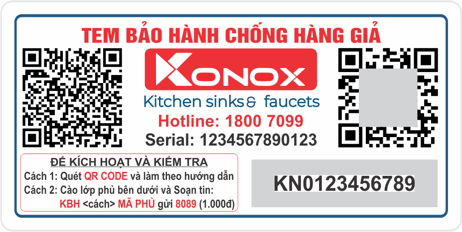 3 chi nhánh đại lý Konox chính hãng Hồ Chí Minh trợ giá tốt Tem chống hãng giả