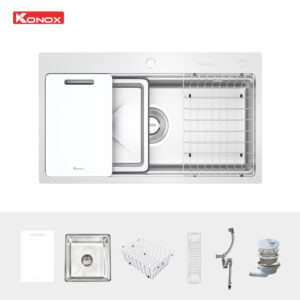 phụ kiện chậu rửa bát 1 hố chống xước konox KN8751TS Dekor