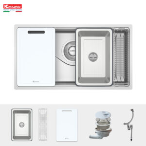 Phụ kiện chậu rửa bát 1 hố phong cách nhật bản Konox Tari 8748sr